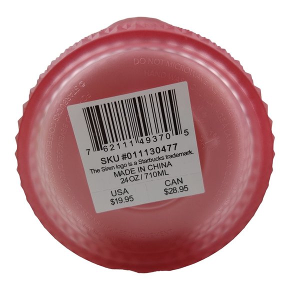 Lot of 3 Starbucks Studded Tumblers 24 Ounces Pink Red Glow In The Dark Neon - Picture 7 of 12